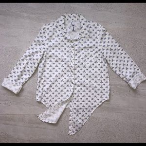 Seven7 Floral Front Tie Button Down Shirt